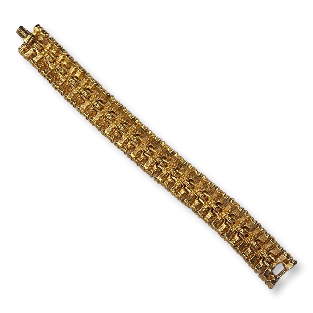 Sarah Coventry Bracelet Gold Tone 7.5in Golden Sunset Textured Vintage Jewelry‎ - Picture 5 of 7